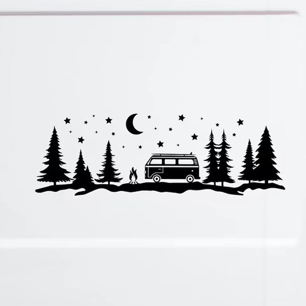 Outdoor Adventure Words - Adesivos de Carro com Cenário de