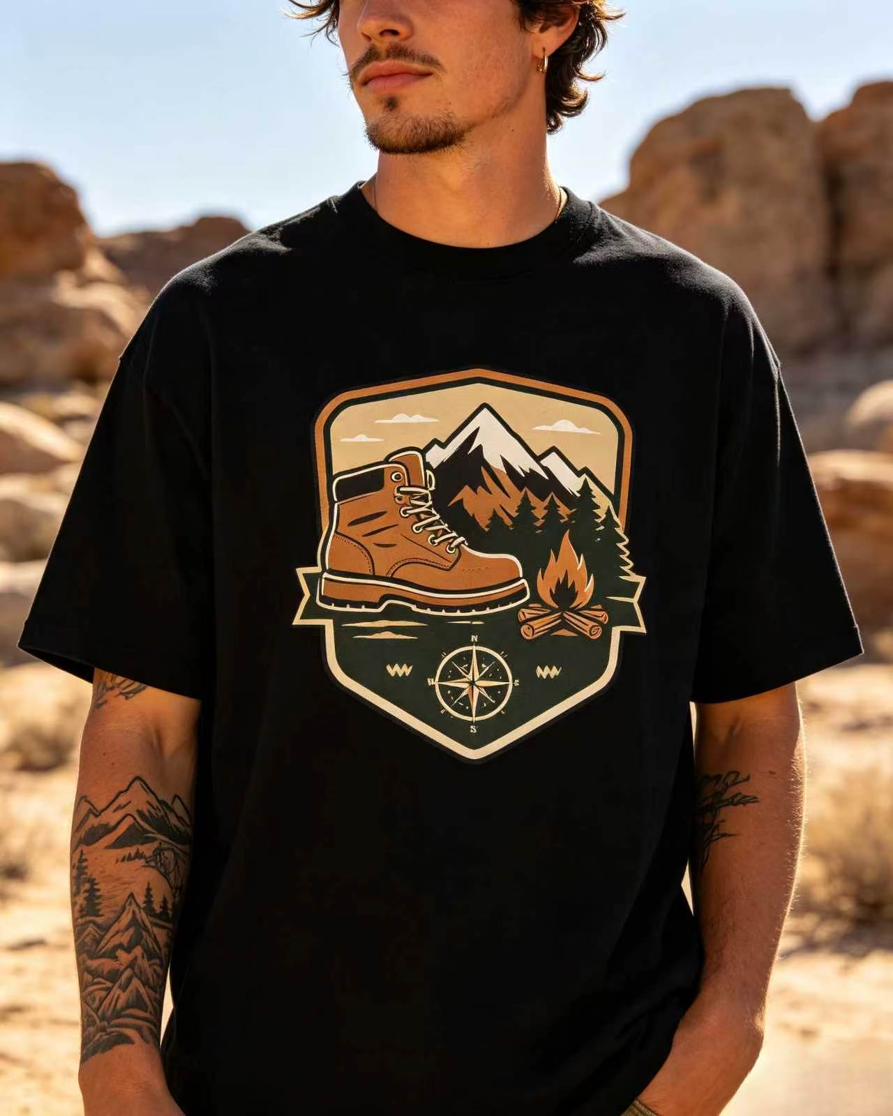 Outdoor Adventure Hiking - Camiseta gráfica unissex para caminhadas ao