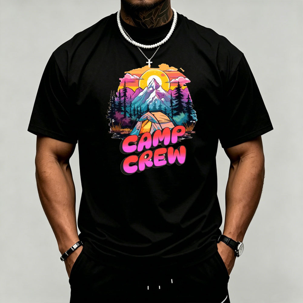Outdoor Adventure Group - Camiseta Masculina com Estampa de Montanha