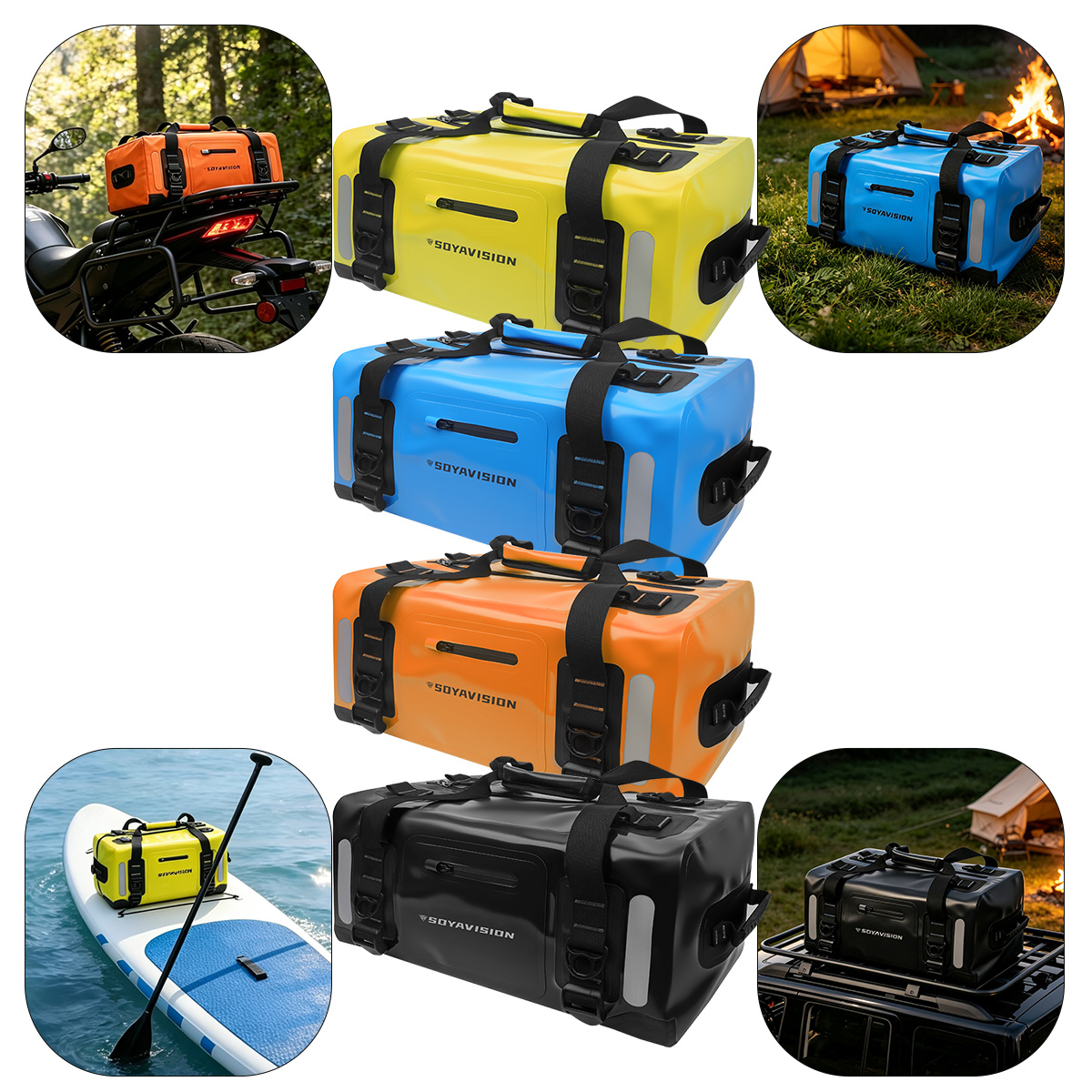 Outdoor Adventure Rafting - Bolsa Traseira Impermeável para Motocicleta 20L