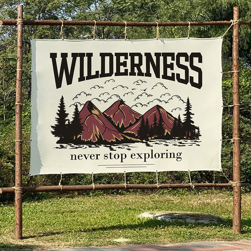 Outdoor Adventure Background - Tapeçaria Vintage de Aventura na Natureza