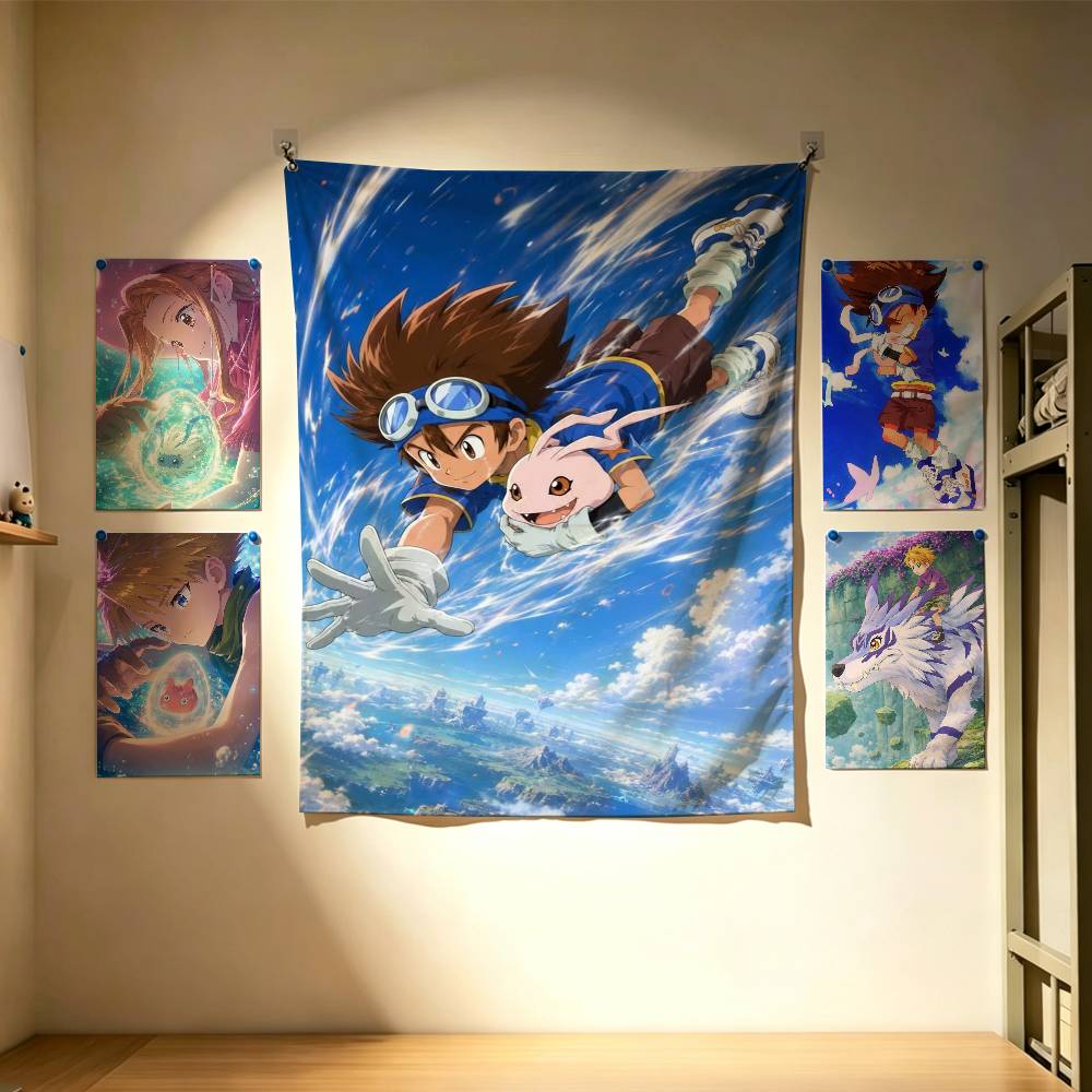 Outdoor Adventure Background - Bandeira Decorativa de Parede Digimon Adventure