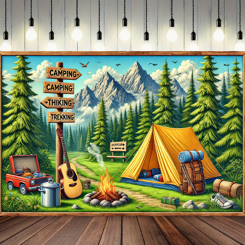 1 fundo de acampamento e avent - Outdoor Adventure Background avaliação e preço
