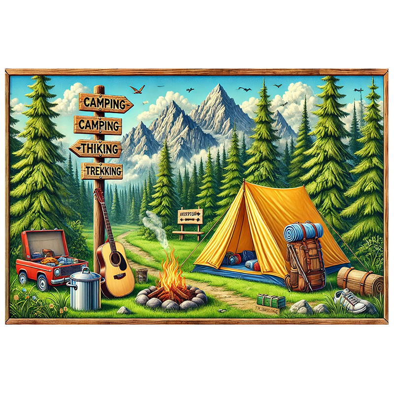 1 fundo de acampamento e avent - Outdoor Adventure Background avaliação e preço