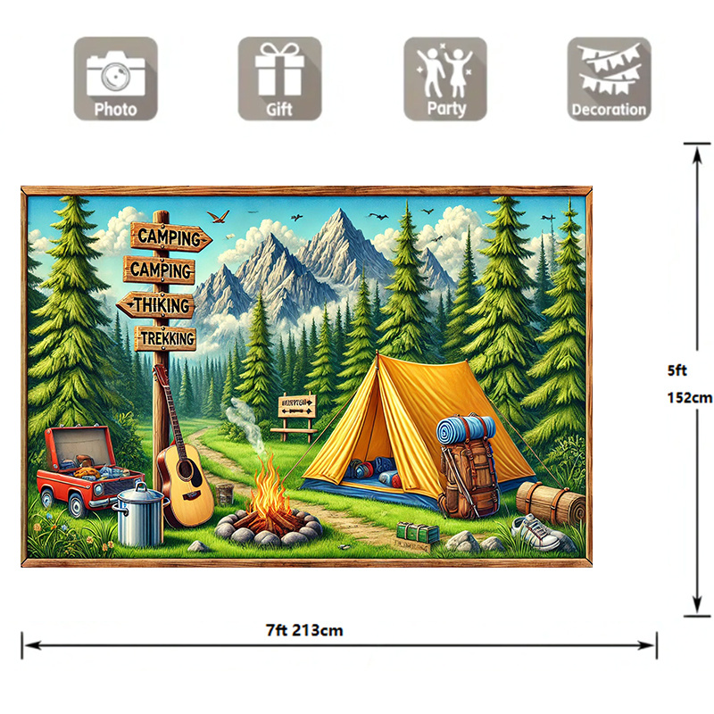 1 fundo de acampamento e avent - Outdoor Adventure Background avaliação e preço
