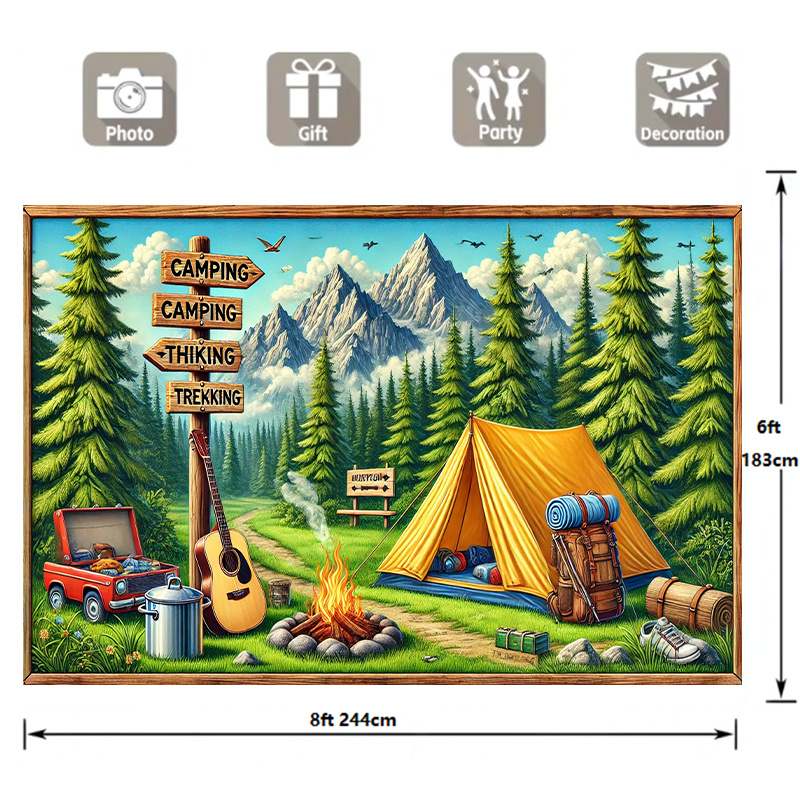 1 fundo de acampamento e avent - Outdoor Adventure Background avaliação e preço