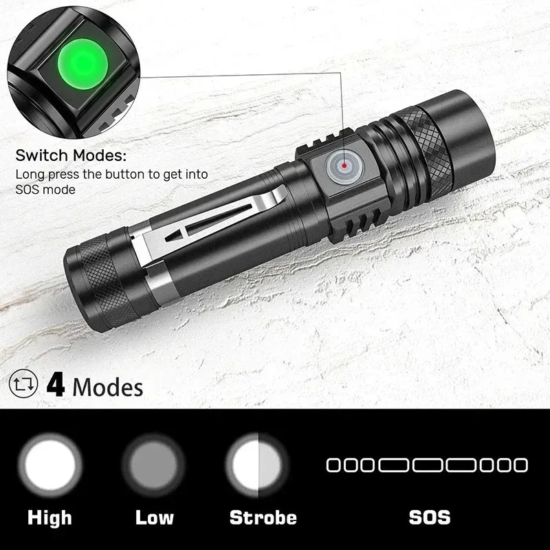 Lanterna LED T6 Recarregável,  - Outdoor Adventure Hiking avaliação e preço